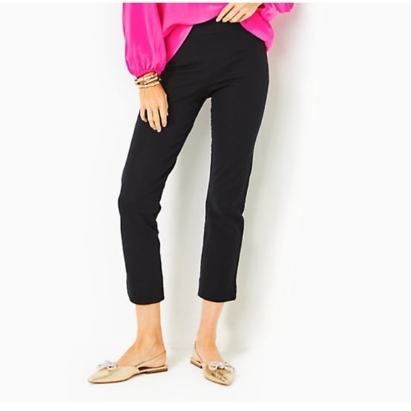 LILLY PULITZER MERRIN BI-STRETCH PANT IN 
NOIR - Picture 2 of 16